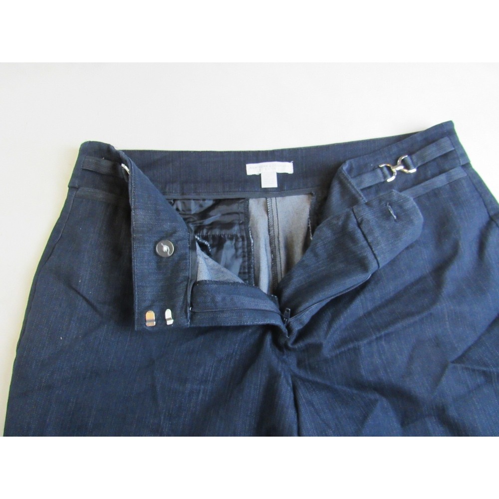 New York & Company Pants Navy Trouser Leg Horsebit Accent Women's Size 12